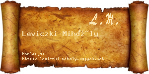 Leviczki Mihály névjegykártya