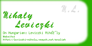 mihaly leviczki business card